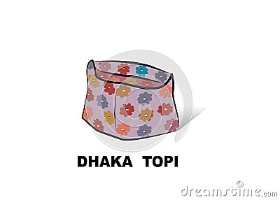 DHAKA TOPI.Nepali National Cap Dhaka Topi illustration. Stock Photo