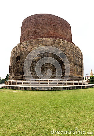 Dhamekh Stupa, Sarnath photograph stitched vertically Stock Photo