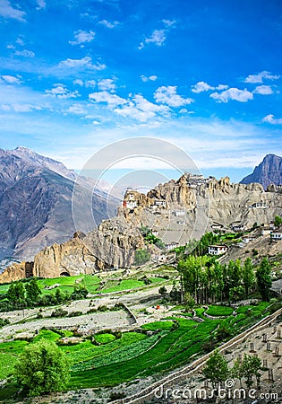 Dhankar Gompa. India. Spiti Valley Stock Photo