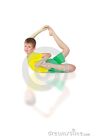 Dhanurasana yoga Stock Photo