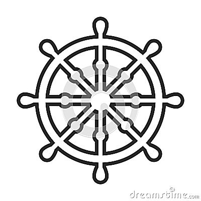 Dharma wheel, Buddhism icon Stock Photo