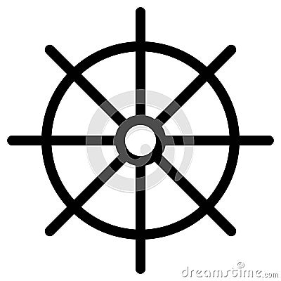 Dharmachakra. Wheel of Dharma - a symbol of Buddhism and Hinduism flat vector icon for apps and websites Stock Photo