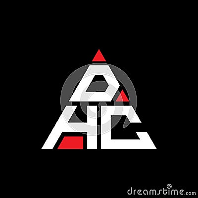 DHC triangle letter logo design with triangle shape. DHC triangle logo design monogram. DHC triangle vector logo template with red Vector Illustration