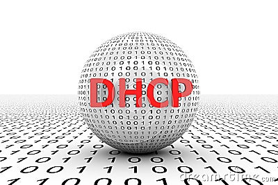 DHCP conceptual sphere Cartoon Illustration