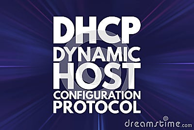 DHCP - Dynamic Host Configuration Protocol acronym, technology concept background Stock Photo