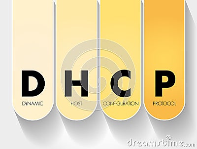 DHCP - Dynamic Host Configuration Protocol acronym, technology concept background Stock Photo