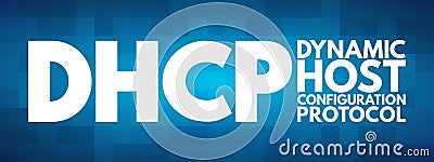 DHCP - Dynamic Host Configuration Protocol acronym, technology concept background Stock Photo