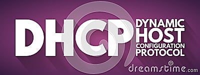 DHCP - Dynamic Host Configuration Protocol acronym, technology concept background Stock Photo