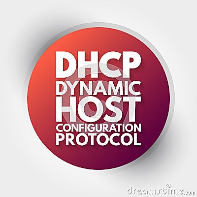 DHCP - Dynamic Host Configuration Protocol acronym, technology concept background Stock Photo
