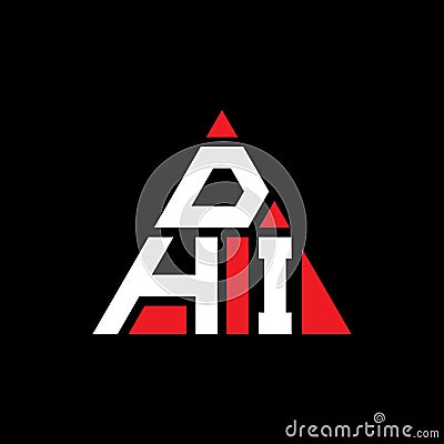DHI triangle letter logo design with triangle shape. DHI triangle logo design monogram. DHI triangle vector logo template with red Vector Illustration
