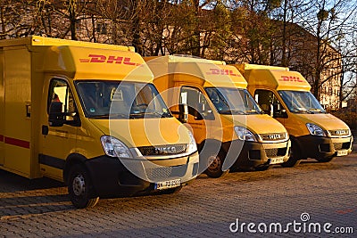 DHL delivery vans Editorial Stock Photo