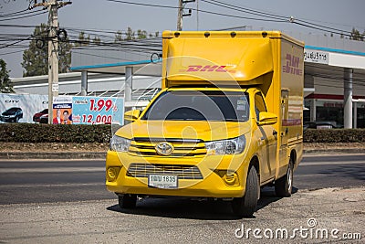 DHL Express and Logistics Container Editorial Stock Photo