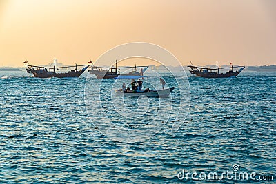 Traditional Fishing Boat in Bahrain Editorial Stock Photo