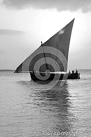 Dhow Sailing boat Stock Photo