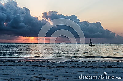 Dhow Sailing Boat Stock Photo