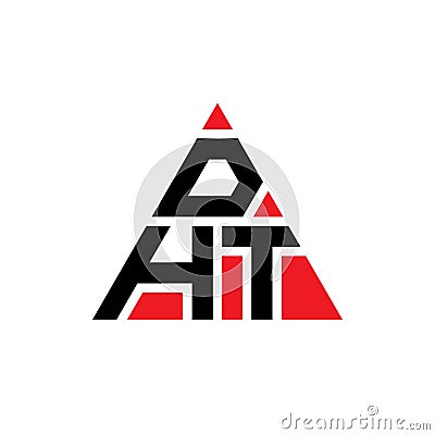 DHT triangle letter logo design with triangle shape. DHT triangle logo design monogram. DHT triangle vector logo template with red Vector Illustration