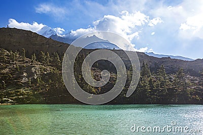 Dhumba Lake, Jomsom, Himalaya mountains of Nepal Stock Photo