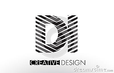 DI D I Lines Letter Design with Creative Elegant Zebra Vector Illustration