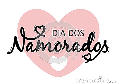 Dia dos Namorados typography card Vector Illustration