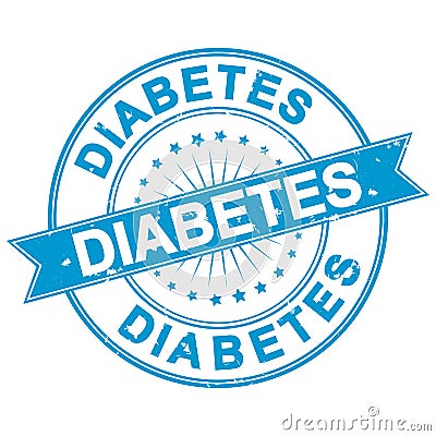 Diabetes blue grunge label, also for print Stock Photo