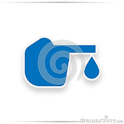 Diabetes blue icon, blood drop to glucose test Stock Photo