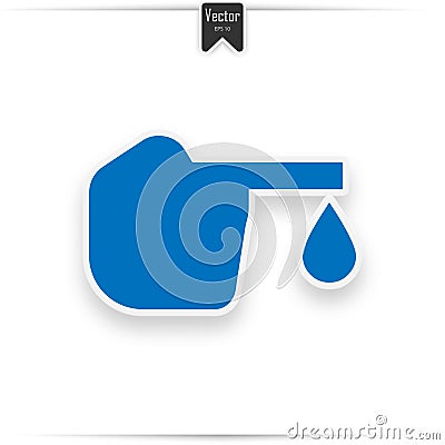 Diabetes blue icon, blood drop to glucose test Vector Illustration