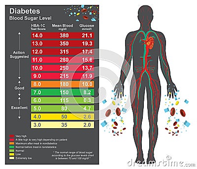 Diabetes chart. Health care info graphic. Vector design. Stock Photo