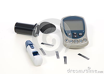 Diabetes composition glucometer Stock Photo