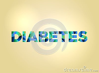 Diabetes Concept Colorful Word Art Cartoon Illustration