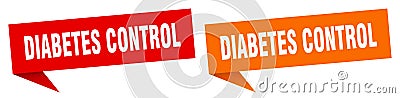 diabetes control banner. diabetes control speech bubble label set. Vector Illustration