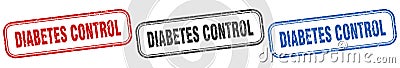 diabetes control square isolated sign set. diabetes control stamp. Vector Illustration