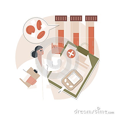 Diabetes exam results abstract concept vector illustration. Vector Illustration