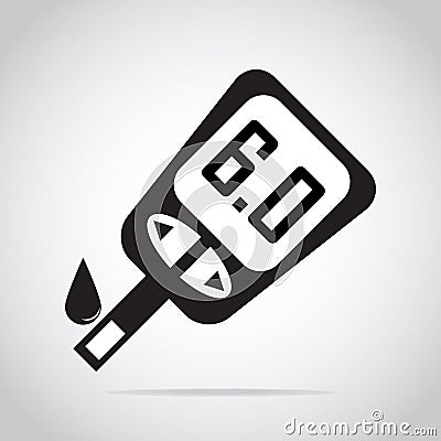 Diabetes icon, blood drop to glucose test. Vector Illustration