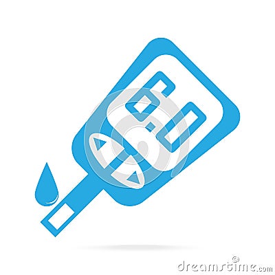 Diabetes icon, blood drop to glucose test. Medical sign Vector Illustration