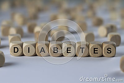 DIABETES - image with words associated with the topic NUTRITION, word, image, illustration Cartoon Illustration