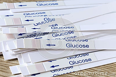 Indicator Strips For Blood Glucose Testing Stock Photo