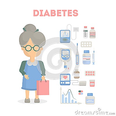 Diabetes infographic set. Vector Illustration