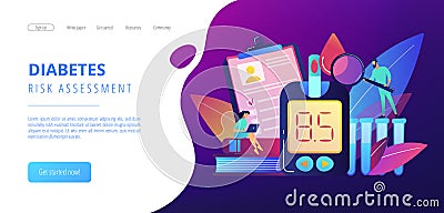 Diabetes mellitus concept landing page. Vector Illustration