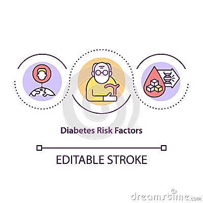 Diabetes risk factors concept icon Vector Illustration