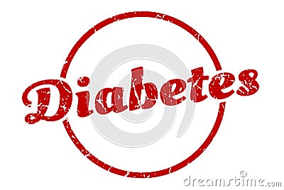 diabetes sign. diabetes round vintage stamp. Vector Illustration