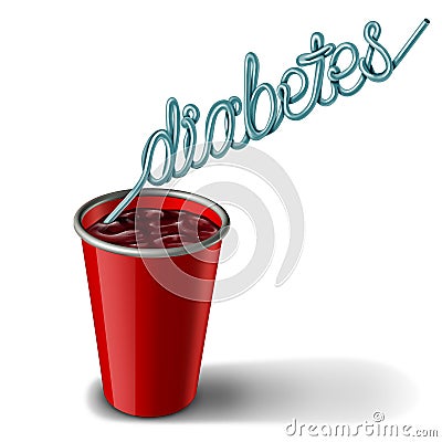 Diabetes Sign Cartoon Illustration