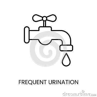 Diabetes symptom frequent urination line vector icon with editable stroke Vector Illustration