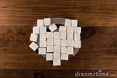 Diabetes is terrible disease. Heart of sugar cubes Stock Photo