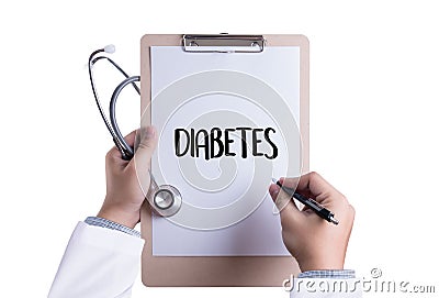 a diabetes test, health Medical Concept , Obesity , blood test Stock Photo