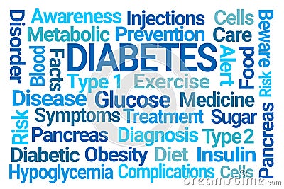 Diabetes Word Cloud Stock Photo