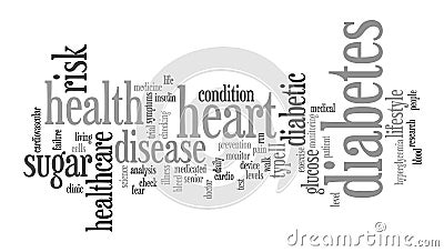 Diabetes Word Tag Cloud Illustration Cartoon Illustration