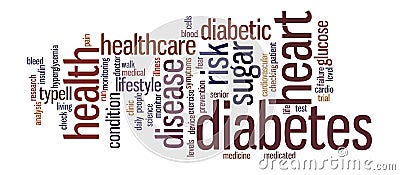 Diabetes Word Tag Cloud Illustration Cartoon Illustration