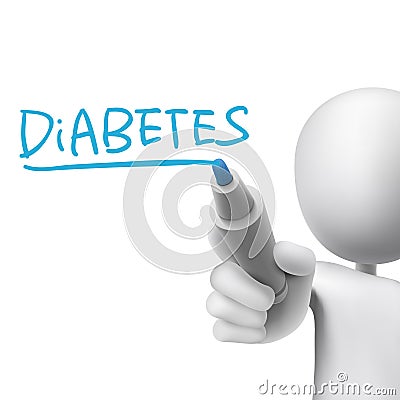 Diabetes word written by 3d man Vector Illustration