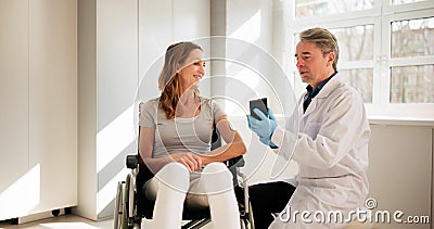 Diabetic Patient And Continuous Blood Sugar Level Stock Photo