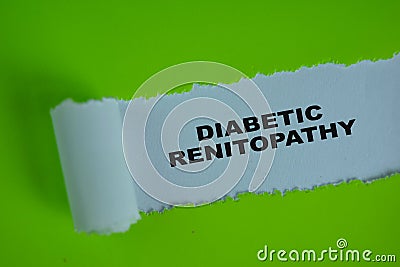 Diabetic Renitopathy Text written in torn paper Stock Photo